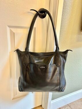 Lodis Black Pebble Leather Shoulder Bag